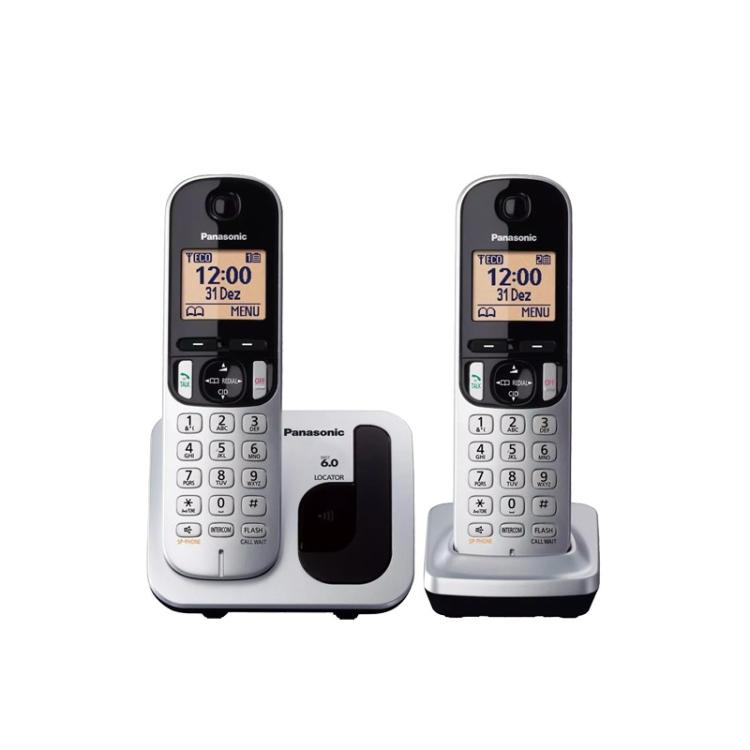 Panasonic - KX-TGC212 Teléfono DECT Metálico Identificador de llamadas