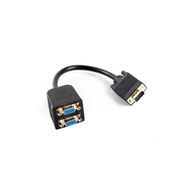 Lanberg - AD-0020-BK cable VGA 0,2 m VGA (D-Sub) 2 x VGA (D-Sub) Negro