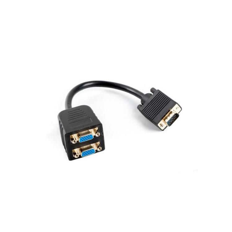 Lanberg - AD-0020-BK cable VGA 0,2 m VGA (D-Sub) 2 x VGA (D-Sub) Negro