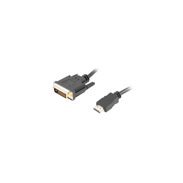 Lanberg - CA-HDDV-20CU-0030-BK adaptador de cable de vídeo 3 m HDMI tipo A (Estándar) DVI-D Negro