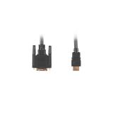 Lanberg - CA-HDDV-10CC-0030-BK adaptador de cable de vídeo 3 m HDMI tipo A (Estándar) DVI-D Negro