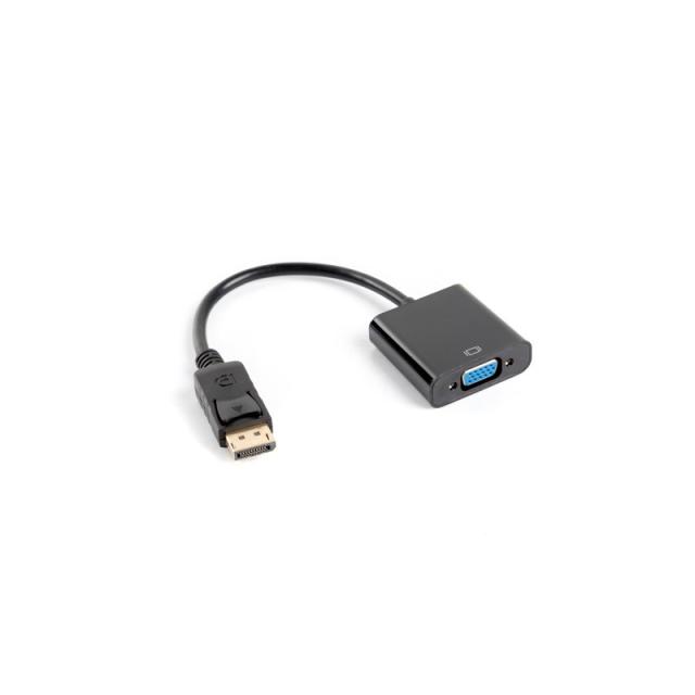Lanberg - AD-0002-BK adaptador de cable de vídeo 0,2 m VGA (D-Sub) DisplayPort Negro