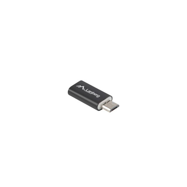 Lanberg - AD-UC-UM-01 cable gender changer Micro-USB 2.0 Type B USB 2.0 Type C Negro