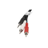 Lanberg - CA-MJRC-10CC-0020-BK cable de audio 2 m 3,5mm RCA Negro, Rojo, Blanco