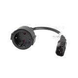 Lanberg - CA-C14E-10CC-0018-BK cable de transmisión Negro 0,18 m C14 acoplador