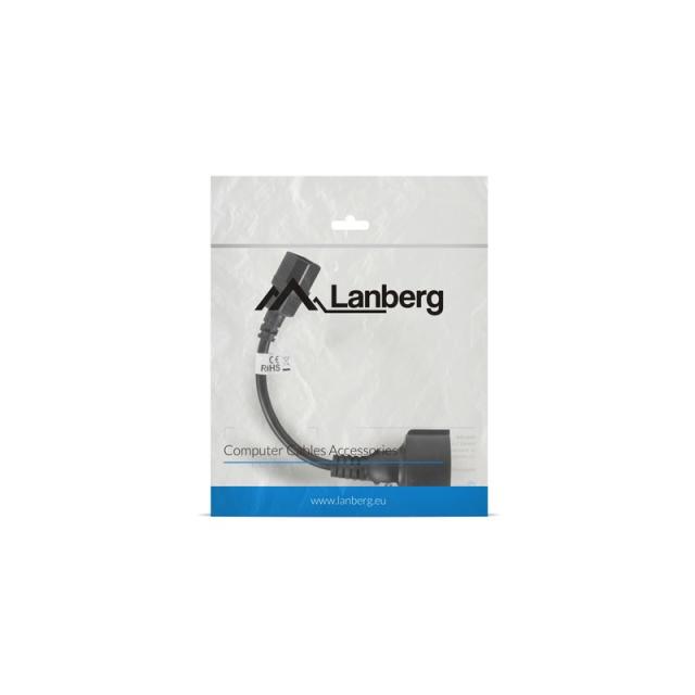 Lanberg - CA-C14E-10CC-0018-BK cable de transmisión Negro 0,18 m C14 acoplador