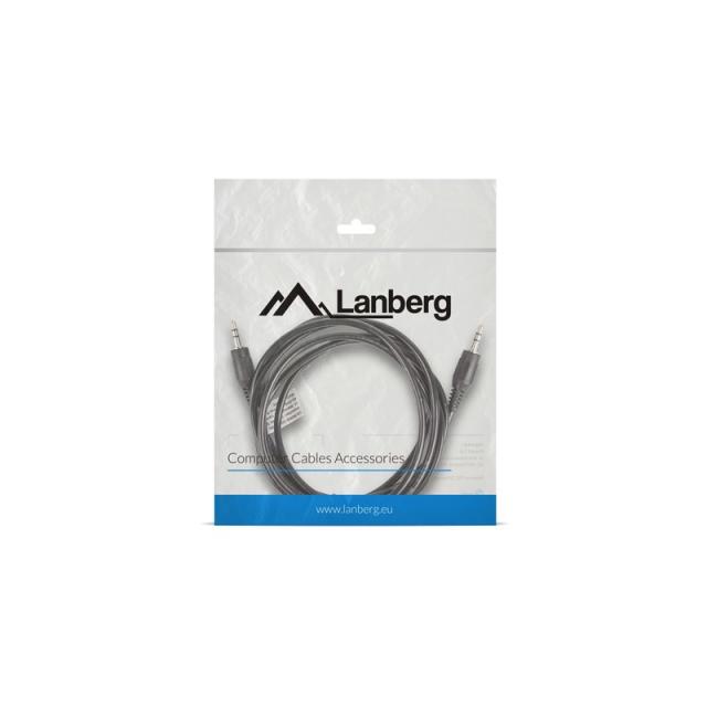 Lanberg - CA-MJMJ-10CC-0020-BK cable de audio 2 m 3,5mm Negro