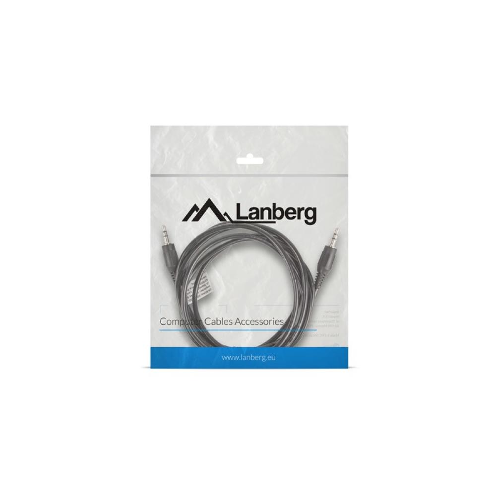 Lanberg - CA-MJMJ-10CC-0020-BK cable de audio 2 m 3,5mm Negro