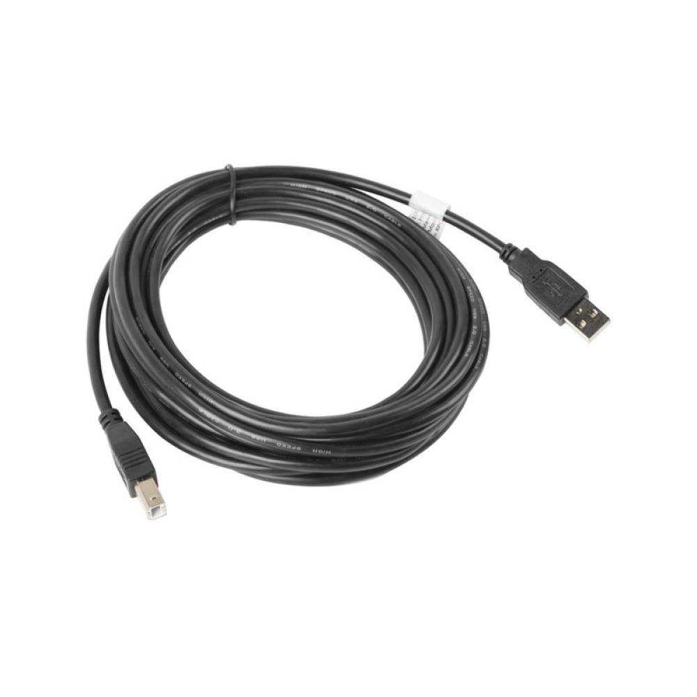 Lanberg - CA-USBA-10CC-0050-BK cable USB USB 2.0 5 m USB B Negro