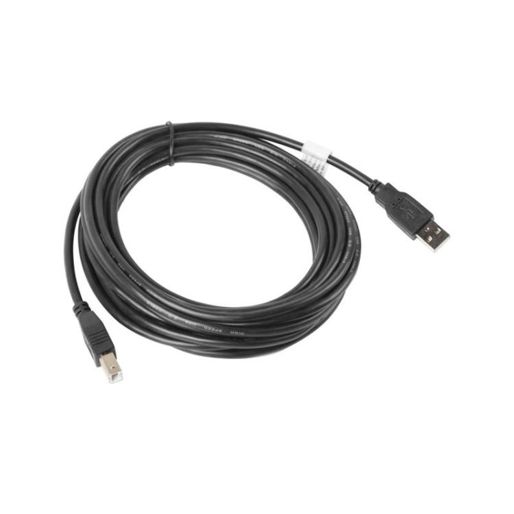 Lanberg - CA-USBA-10CC-0050-BK cable USB USB 2.0 5 m USB B Negro