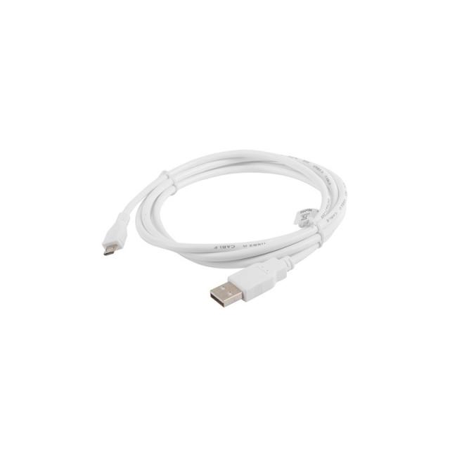 Lanberg - CA-USBM-10CC-0018-W cable USB USB 2.0 1,8 m Micro-USB B USB A Blanco