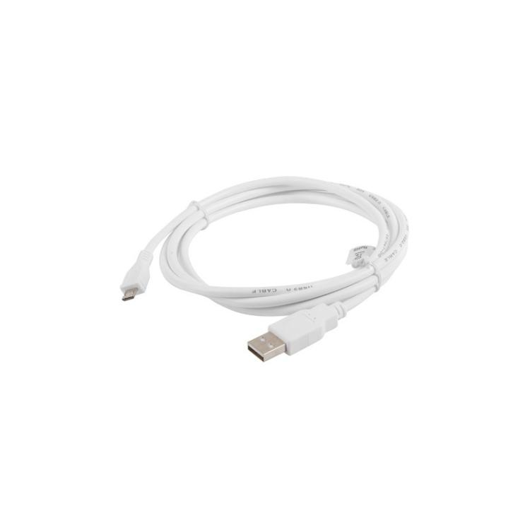 Lanberg - CA-USBM-10CC-0018-W cable USB USB 2.0 1,8 m Micro-USB B USB A Blanco