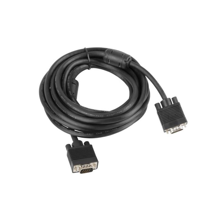 Lanberg - CA-VGAC-10CC-0050-B cable VGA 5 m VGA (D-Sub) Negro