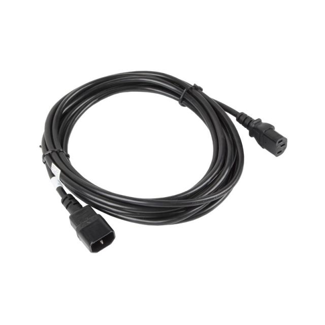 Lanberg - CA-C13E-11CC-0050-BK cable de transmisión Negro 5 m C13 acoplador C14 acoplador