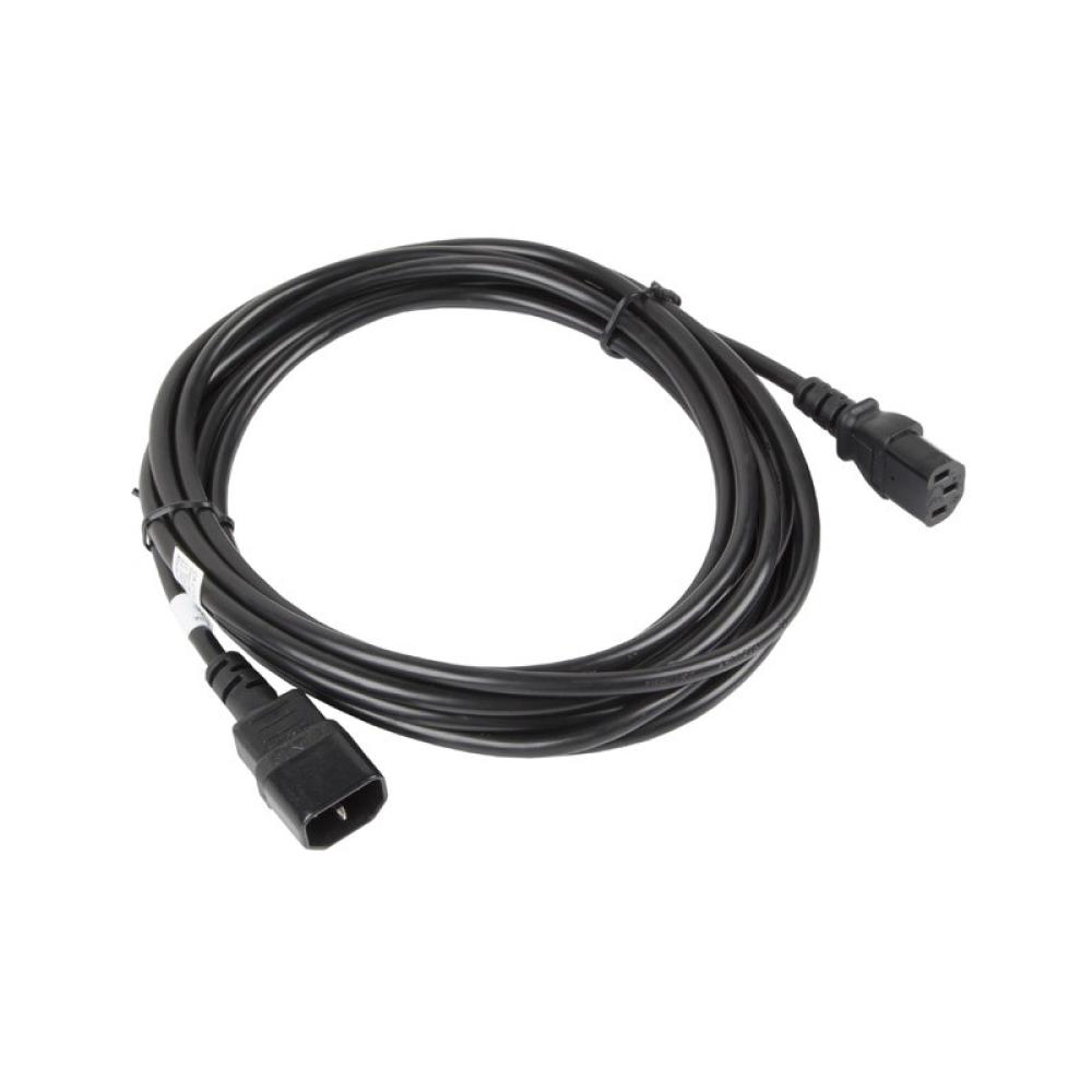 Lanberg - CA-C13E-11CC-0050-BK cable de transmisión Negro 5 m C13 acoplador C14 acoplador