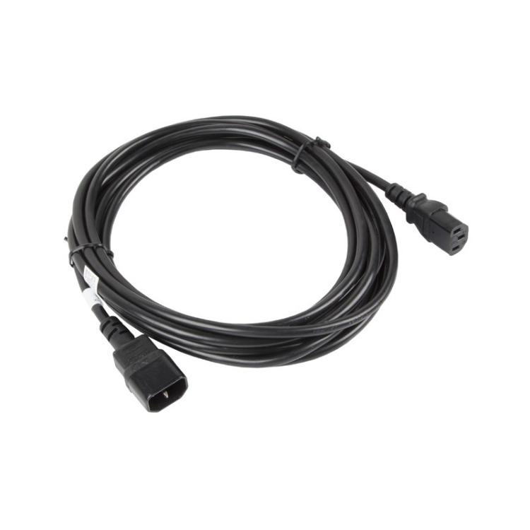 Lanberg - CA-C13E-11CC-0050-BK cable de transmisión Negro 5 m C13 acoplador C14 acoplador