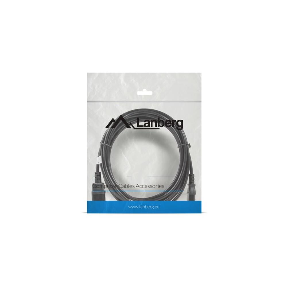 Lanberg - CA-C13E-11CC-0050-BK cable de transmisión Negro 5 m C13 acoplador C14 acoplador