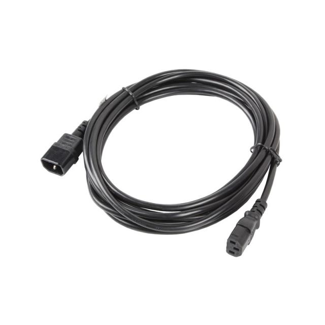 Lanberg - CA-C13E-11CC-0050-BK cable de transmisión Negro 5 m C13 acoplador C14 acoplador