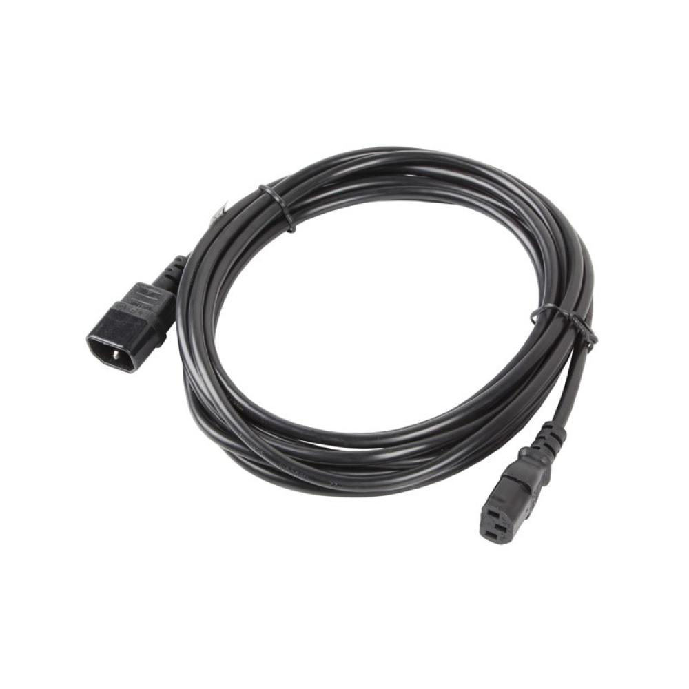 Lanberg - CA-C13E-11CC-0050-BK cable de transmisión Negro 5 m C13 acoplador C14 acoplador