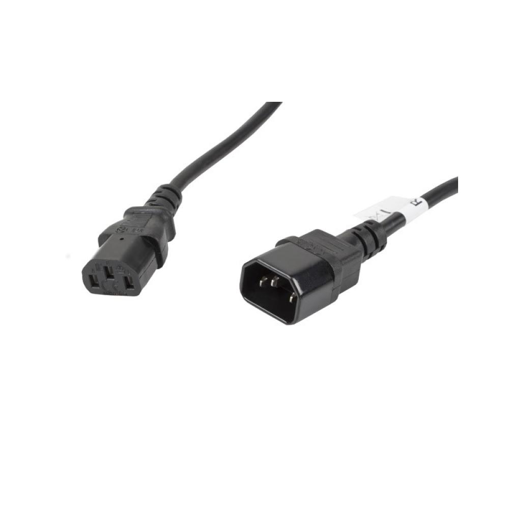 Lanberg - CA-C13E-11CC-0050-BK cable de transmisión Negro 5 m C13 acoplador C14 acoplador