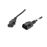 Lanberg - CA-C13E-11CC-0050-BK cable de transmisión Negro 5 m C13 acoplador C14 acoplador