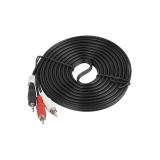 Lanberg - CA-MJRC-10CC-0050-BK cable de audio 5 m 3,5mm 2 x RCA Negro