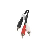 Lanberg - CA-MJRC-10CC-0050-BK cable de audio 5 m 3,5mm 2 x RCA Negro