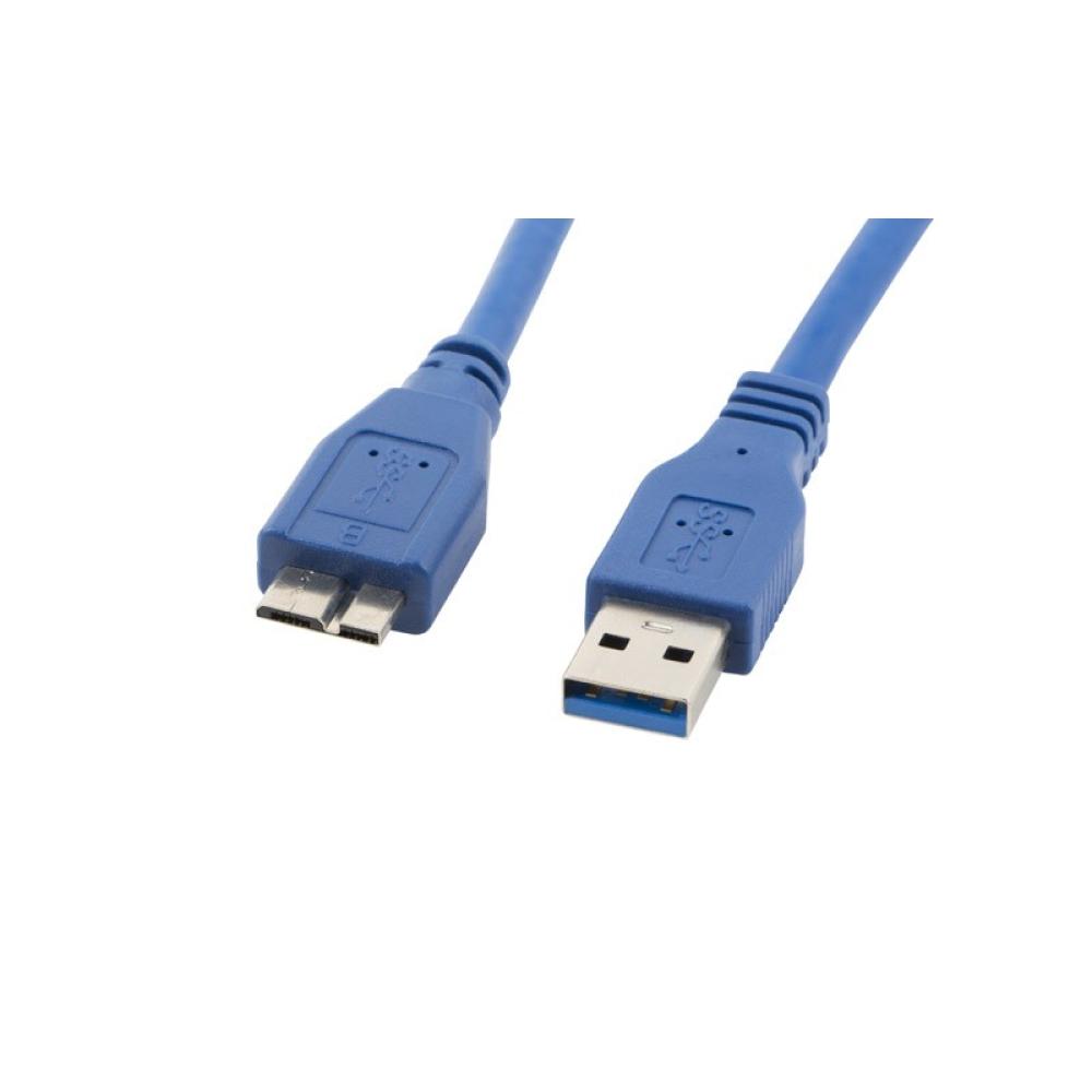Lanberg - CA-US3M-10CC-0005-B cable USB 0,5 m Micro-USB A USB A Azul