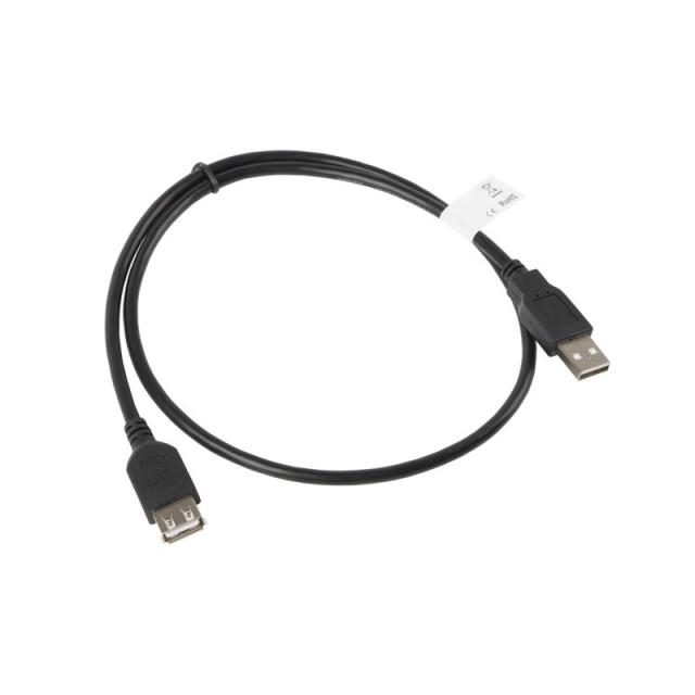 Lanberg - CA-USBE-10CC-0007-BK cable USB USB 2.0 0,7 m USB A Negro