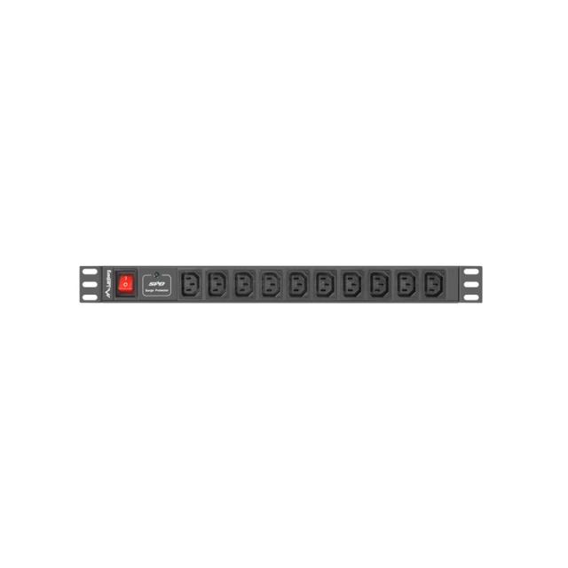 Lanberg - PDU-10I-0200-IEC-BK unidad de distribución de energía (PDU) 10 salidas AC 1U Negro
