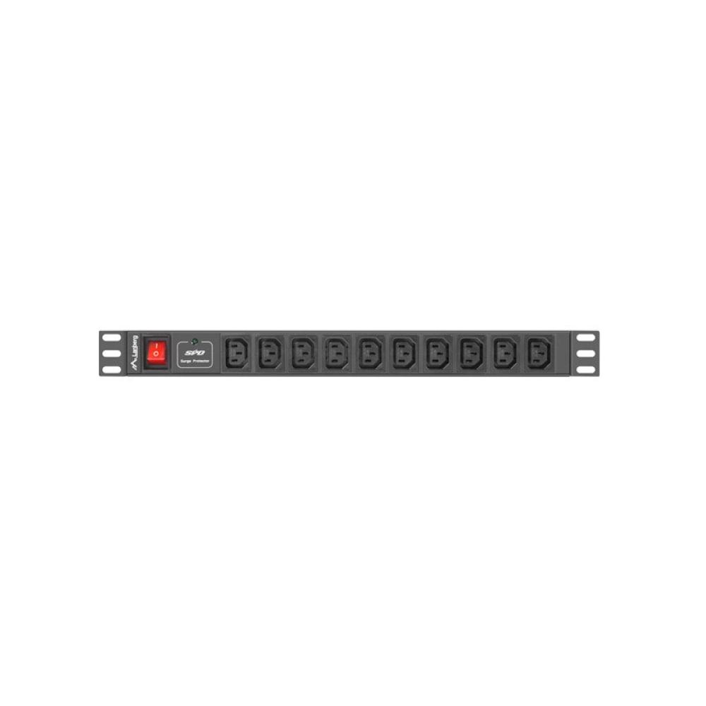 Lanberg - PDU-10I-0200-IEC-BK unidad de distribución de energía (PDU) 10 salidas AC 1U Negro