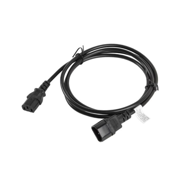 Lanberg - CA-C13E-11CC-0018-BK cable de transmisión Negro 1,8 m C13 acoplador C14 acoplador