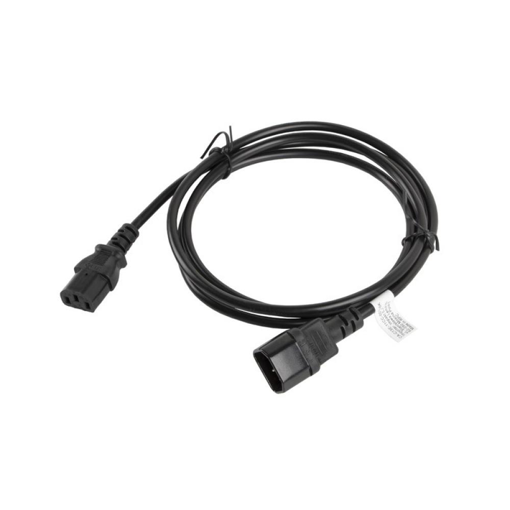 Lanberg - CA-C13E-11CC-0018-BK cable de transmisión Negro 1,8 m C13 acoplador C14 acoplador