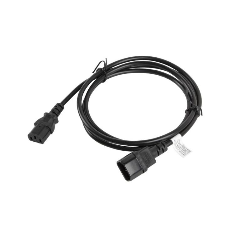 Lanberg - CA-C13E-11CC-0018-BK cable de transmisión Negro 1,8 m C13 acoplador C14 acoplador