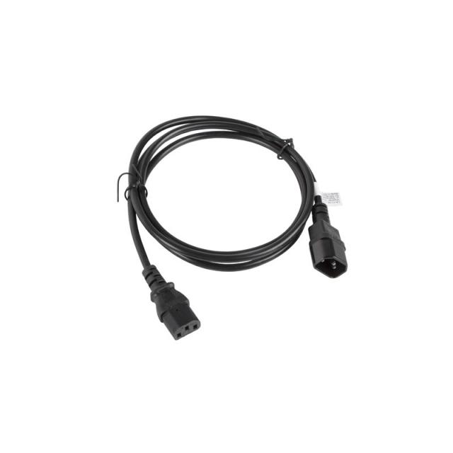 Lanberg - CA-C13E-11CC-0018-BK cable de transmisión Negro 1,8 m C13 acoplador C14 acoplador