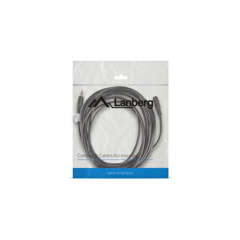 Lanberg - CA-MJFJ-10CC-0050-BK cable de audio 5 m 3,5mm Negro