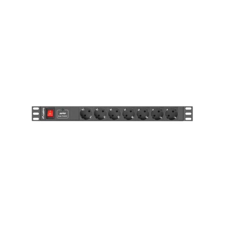 Lanberg - PDU-07F-0200-BK unidad de distribución de energía (PDU) 7 salidas AC 1U Negro