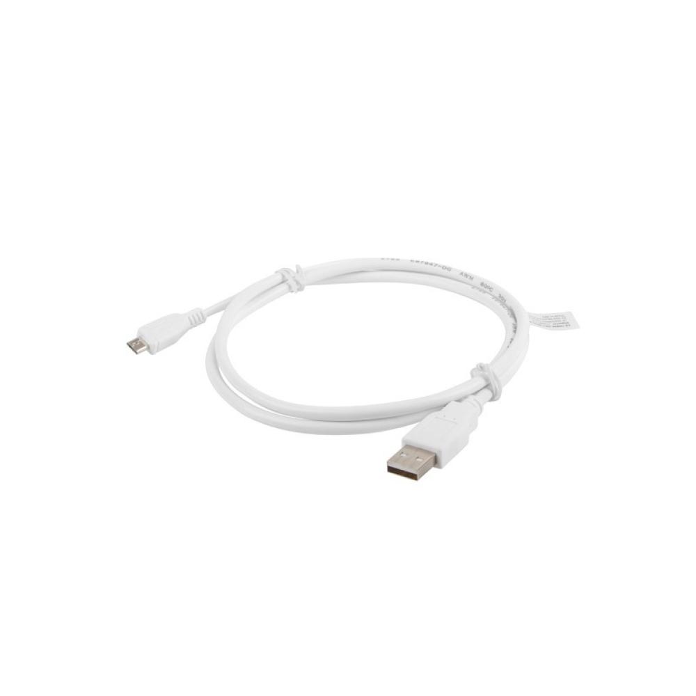 Lanberg - CA-USBM-10CC-0010-W cable USB USB 2.0 1 m Micro-USB A USB A Blanco