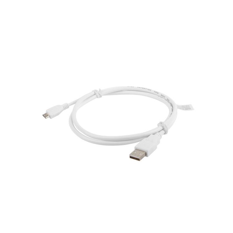Lanberg - CA-USBM-10CC-0010-W cable USB USB 2.0 1 m Micro-USB A USB A Blanco