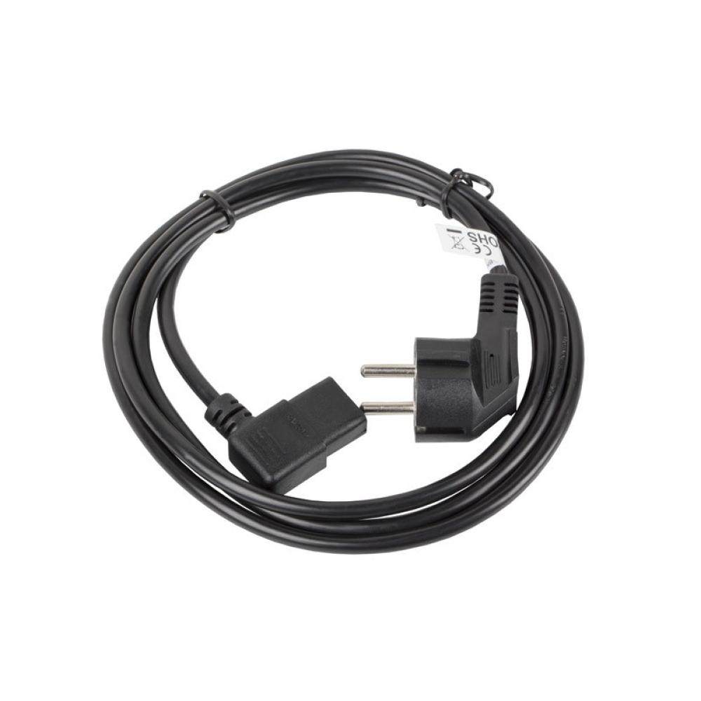 Lanberg - CA-C13C-12CC-0018-BK cable de transmisión Negro 2 m C13 acoplador CEE7/7