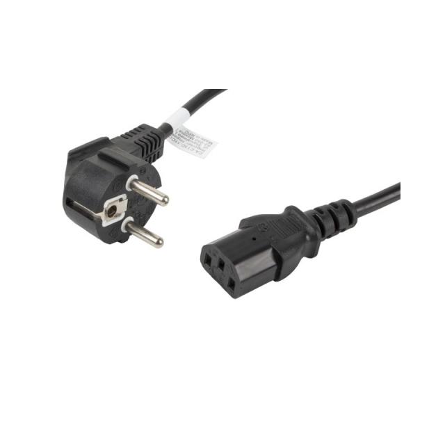 Lanberg - CA-C13C-11CC-0018-BK cable de transmisión Negro 1,8 m C13 acoplador CEE7/7
