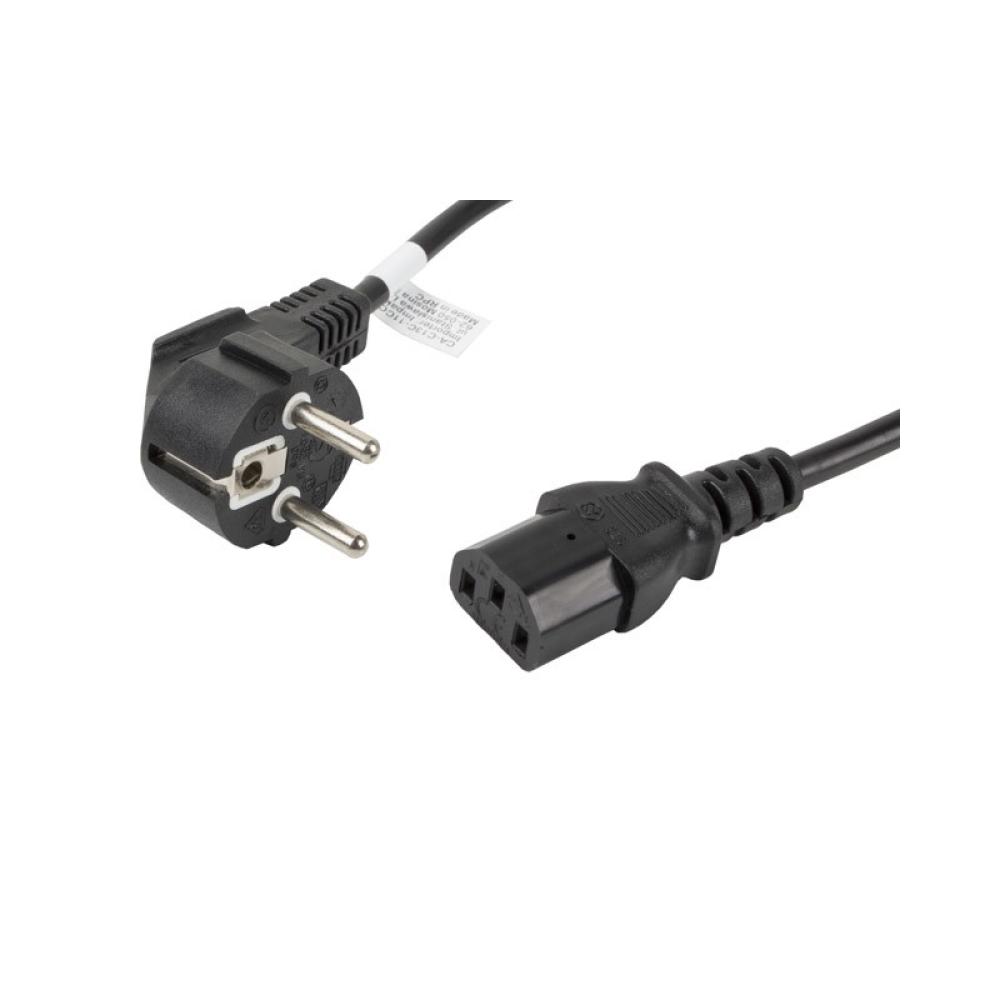 Lanberg - CA-C13C-11CC-0018-BK cable de transmisión Negro 1,8 m C13 acoplador CEE7/7