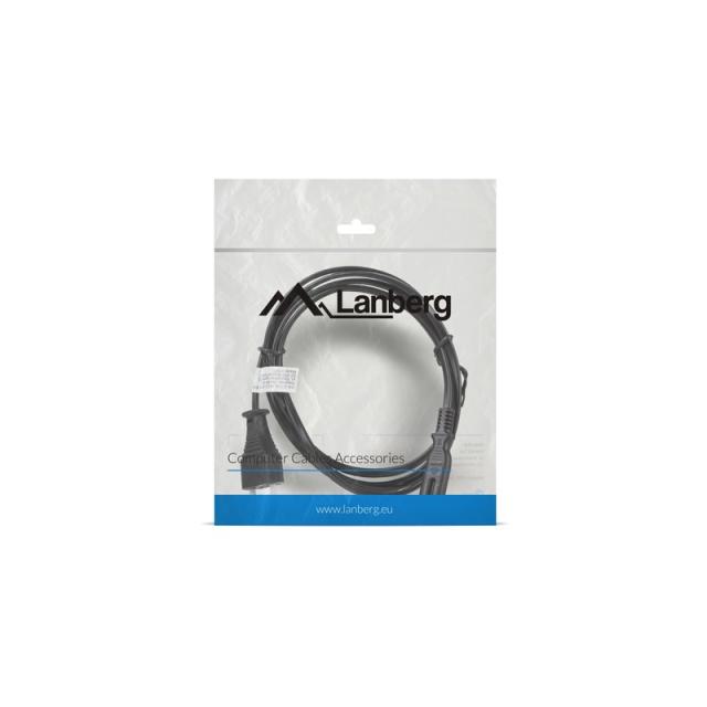 Lanberg - CA-C7CA-10CC-0018-BK cable de transmisión Negro 1,8 m C7 acoplador CEE7/16