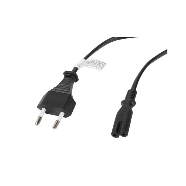Lanberg - CA-C7CA-10CC-0018-BK cable de transmisión Negro 1,8 m C7 acoplador CEE7/16