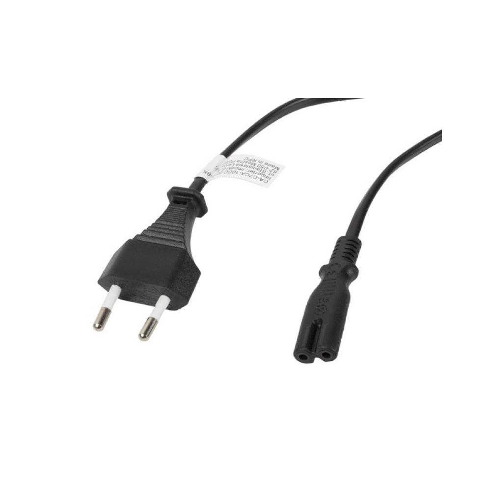 Lanberg - CA-C7CA-10CC-0018-BK cable de transmisión Negro 1,8 m C7 acoplador CEE7/16