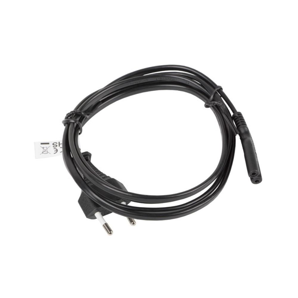 Lanberg - CA-C7CA-11CC-0018-BK cable de transmisión Negro 1,8 m C7 acoplador CEE7/16