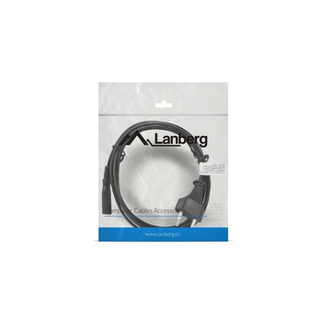 Lanberg - CA-C7CA-11CC-0018-BK cable de transmisión Negro 1,8 m C7 acoplador CEE7/16