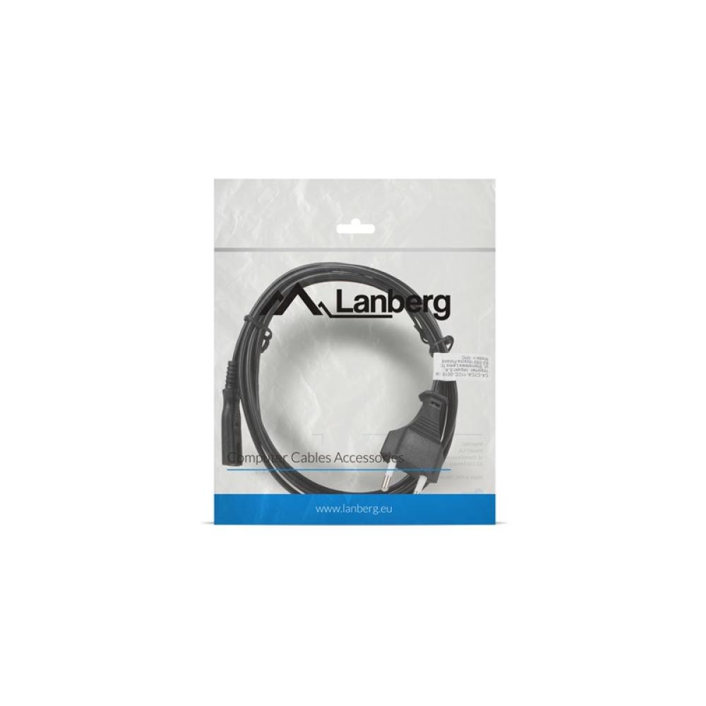 Lanberg - CA-C7CA-11CC-0018-BK cable de transmisión Negro 1,8 m C7 acoplador CEE7/16