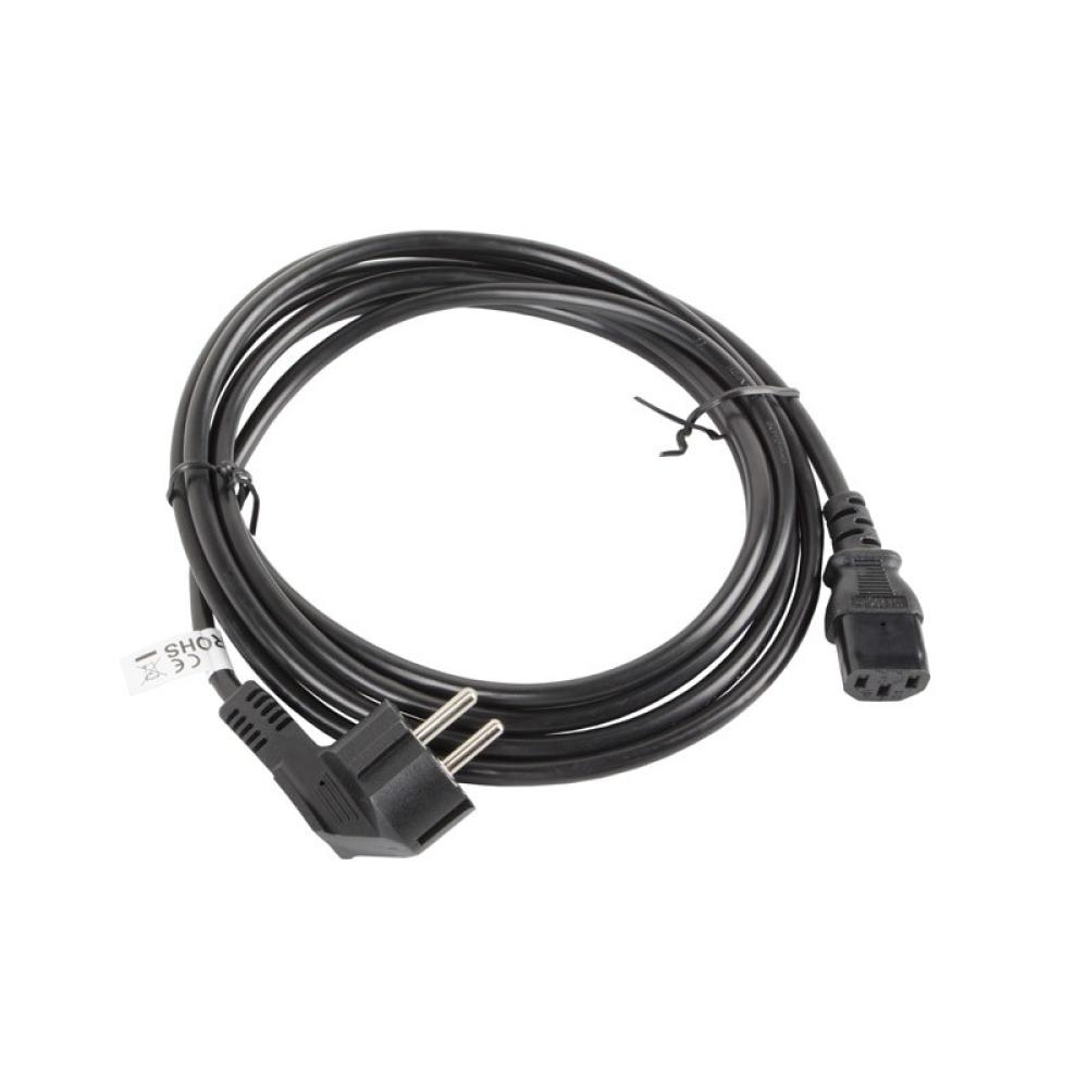 Lanberg - CA-C13C-11CC-0050-BK cable de transmisión Negro 5 m C13 acoplador CEE7/7