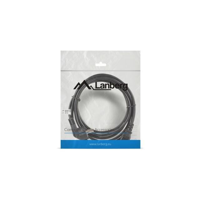 Lanberg - CA-C13C-11CC-0050-BK cable de transmisión Negro 5 m C13 acoplador CEE7/7